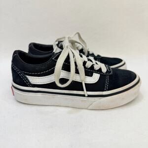 Kids Old Skool Vans Suede Canvas Low Top Lace Up Classic Black White Youth 11